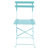 2 chaises pliantes de jardin en métal turquoise